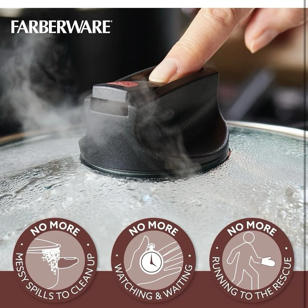 Farberware Smart Control Nonstick Sauce Pan/Saucepan with Lid, 2 Quart, Black